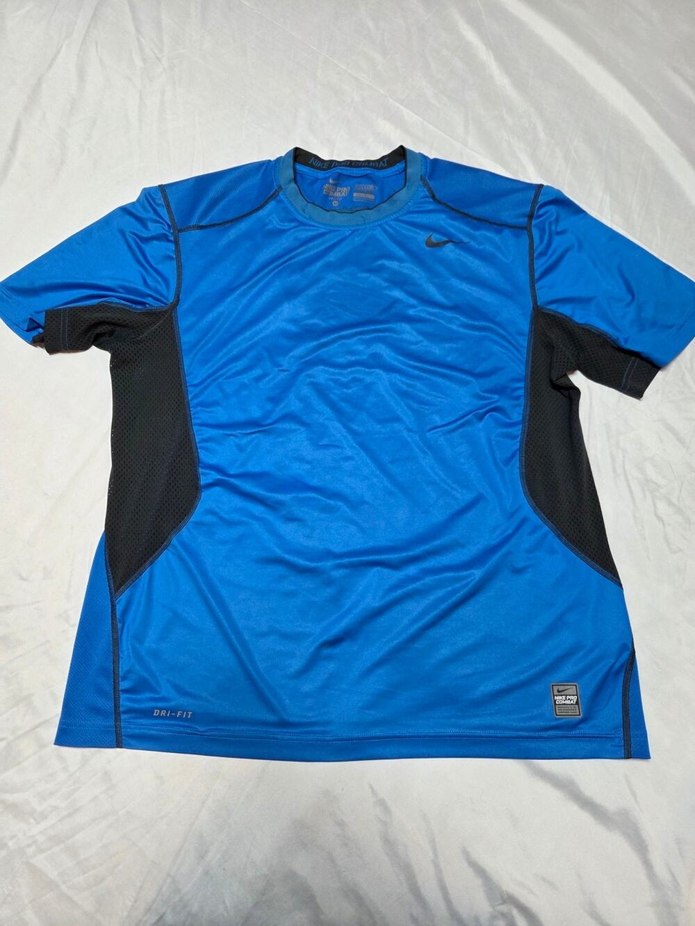 Nike Blue & Black Pro Combat Dri-FIT Training Tee